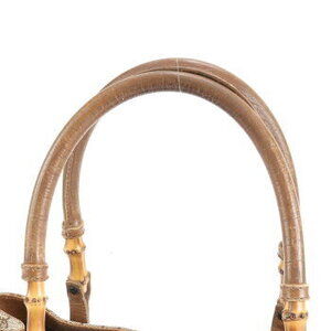Gucci bag REM shoulder GG brown canvas bamboo leather handbag tote